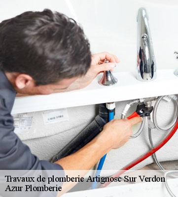Travaux de plomberie  artignosc-sur-verdon-83630 Azur Plomberie
